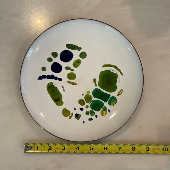 Mid Century Copper Enameled Modern Abstract Art Plate by Artist Elizabeth Madley - Picture 4 of 7